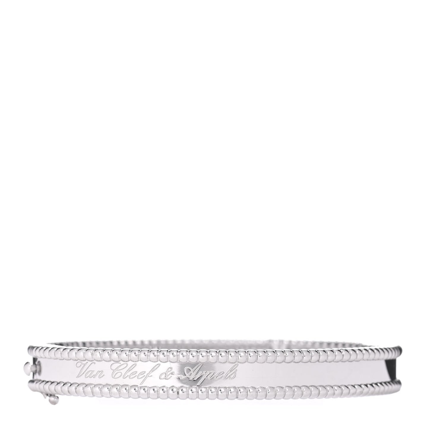 18K White Gold Perlee Signature Bangle Bracelet M