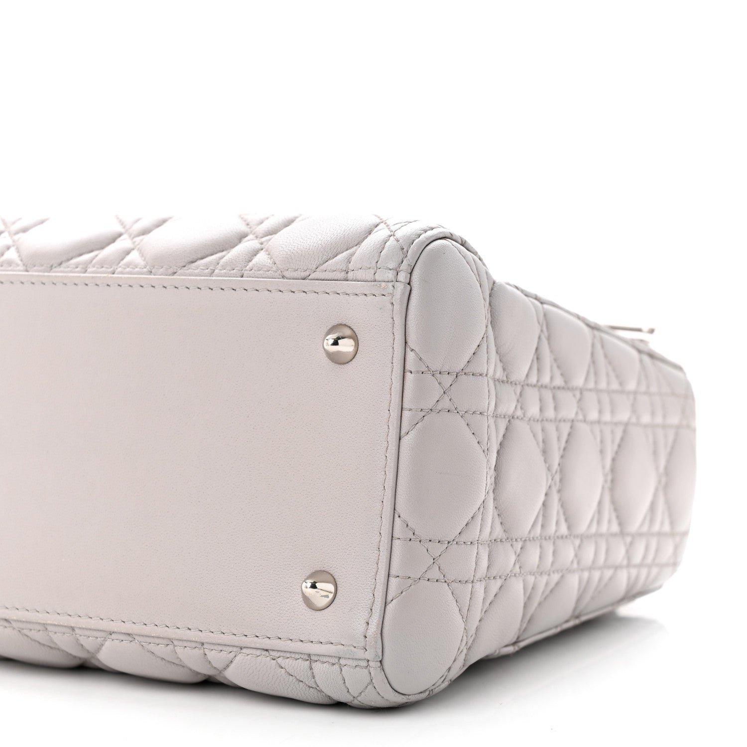 Christian Dior Lambskin Cannage Medium Lady Dior Grey 10 of 16