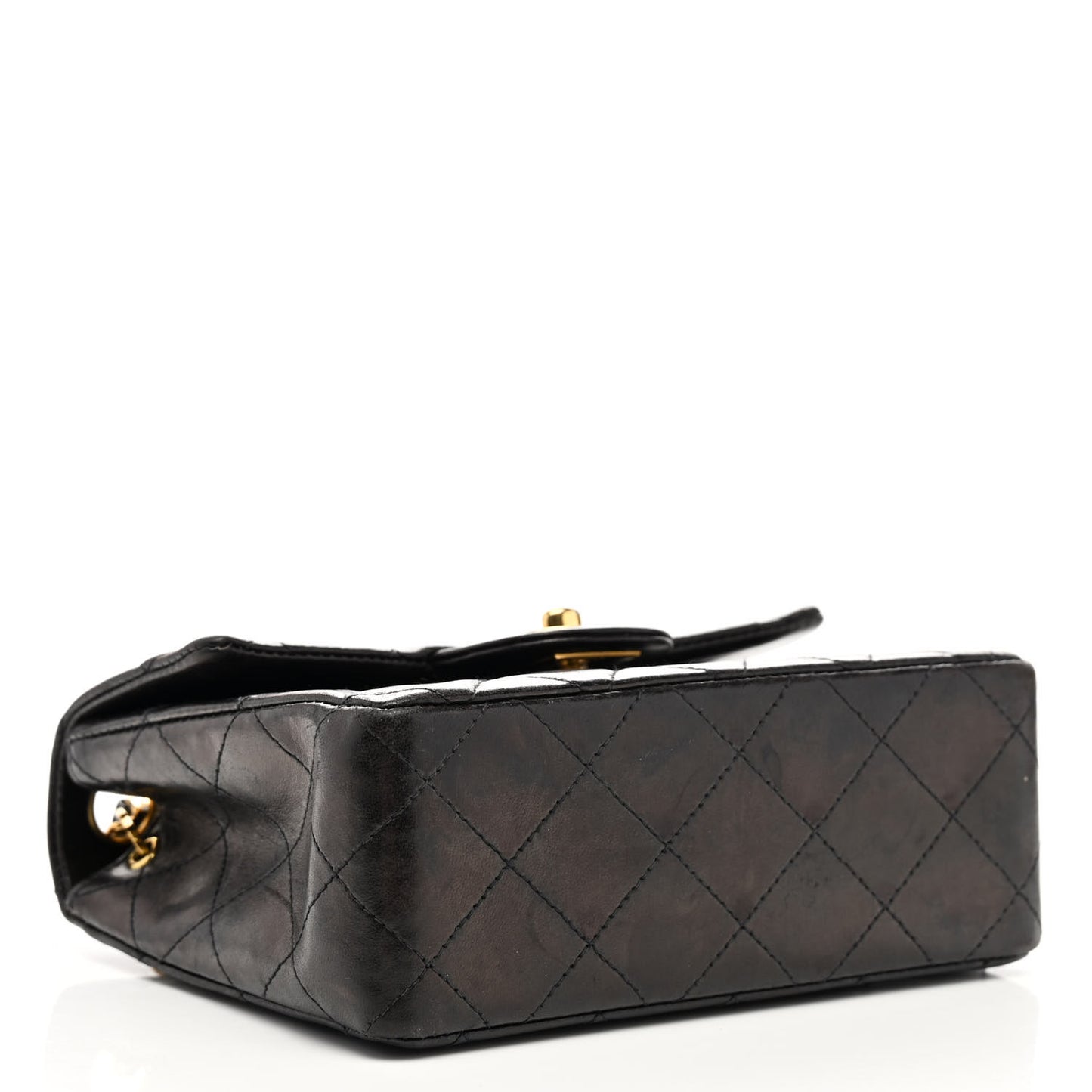 Lambskin Quilted Mini Square Flap Black