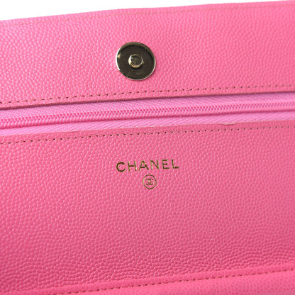 Chanel Caviar Quilted Wallet on Chain WOC Pink 8 of 10