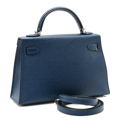 Hermes Chevre Mysore Verso Mini Kelly Sellier 20 Deep Bleu Ebene 3 of 9