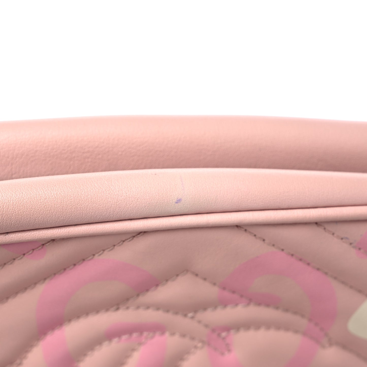 Calfskin Matelasse GucciGhost Small GG Marmont Chain Shoulder Bag Perfect Pink Rosa Ivory