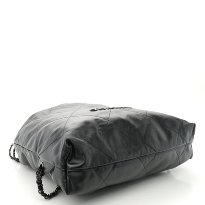 Chanel Shiny Calfskin Quilted Chanel 22 Backpack So Black 4 of 11