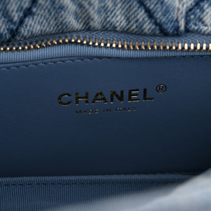 Chanel Washed Denim Quilted Mini Bow Bag Blue 6 of 10