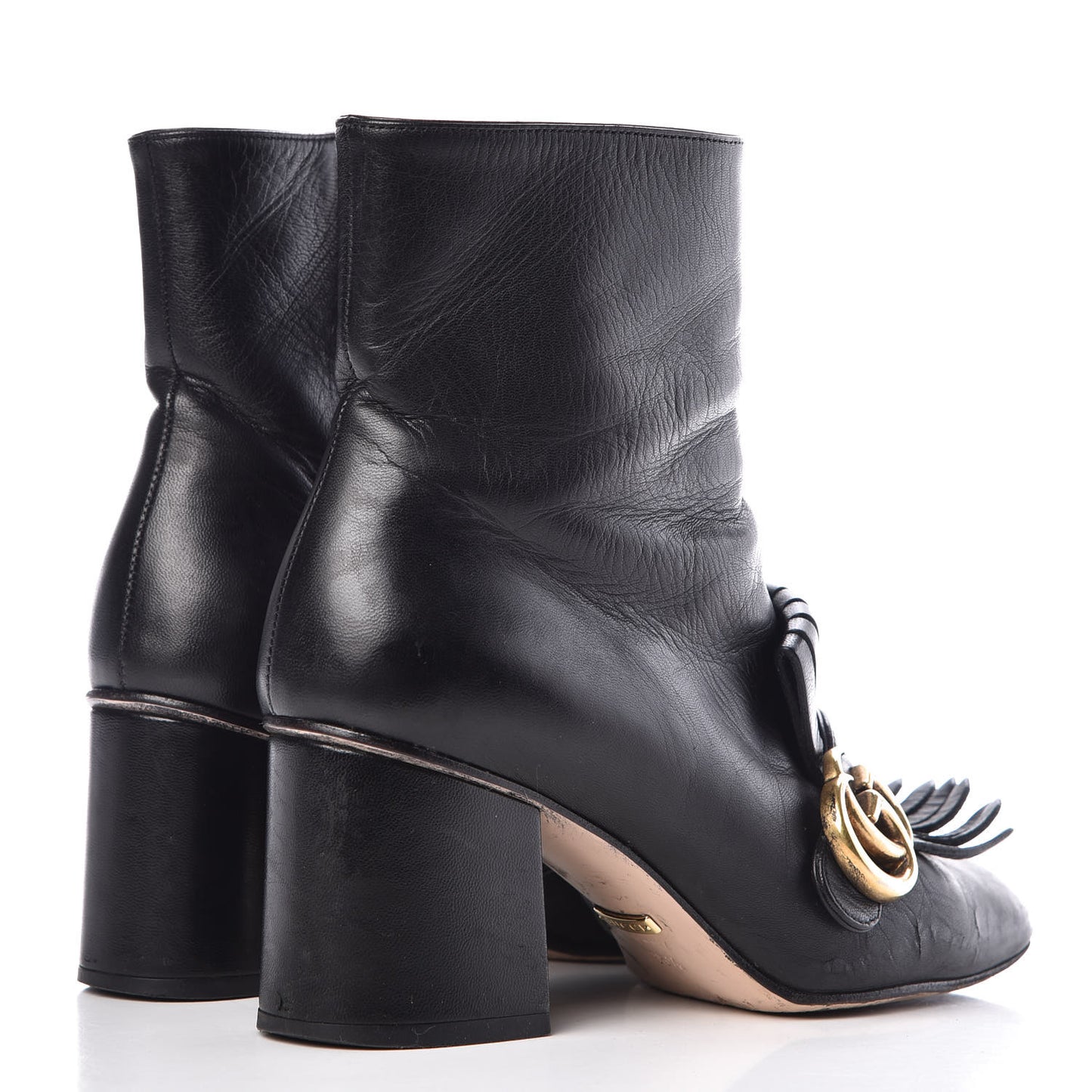Malaga Kid GG Marmont Fringe 75mm Ankle Boots 35.5 Black