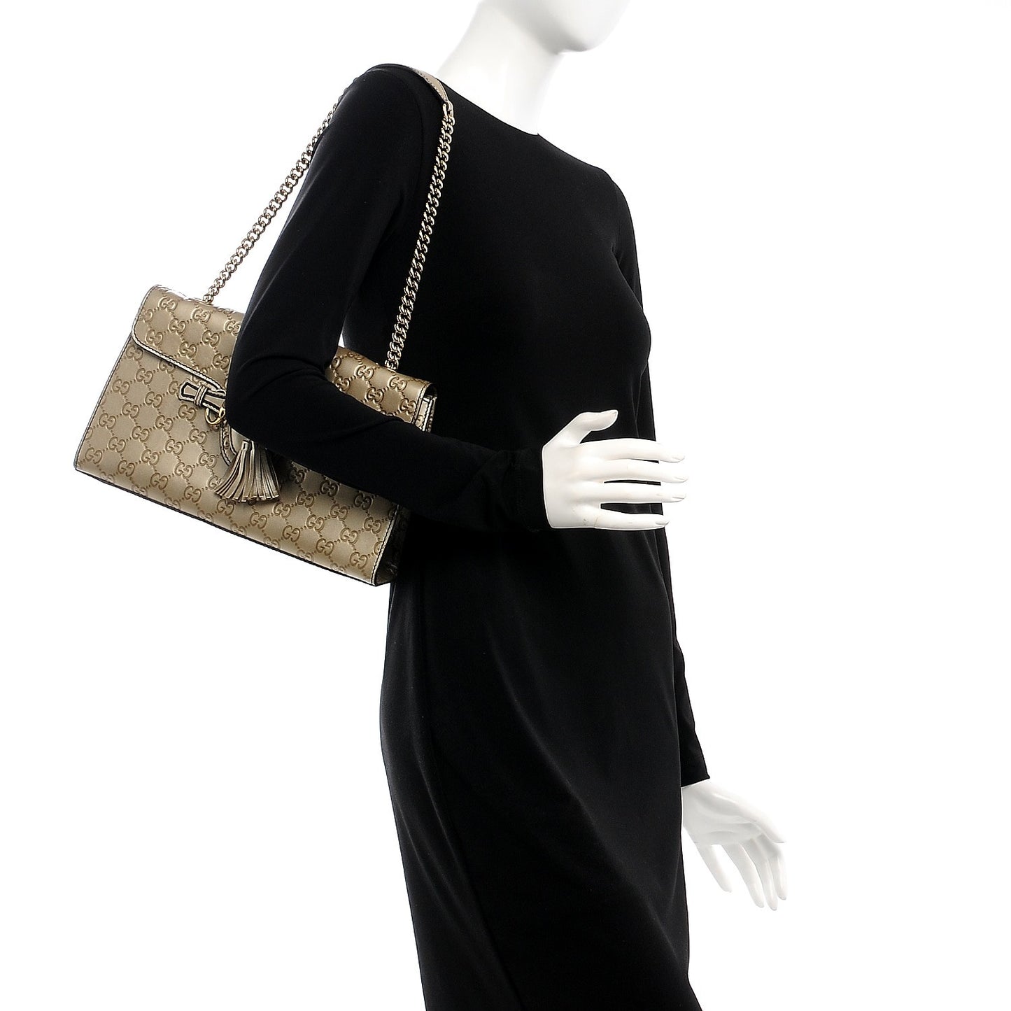 Guccissima Medium Emily Chain Shoulder Bag Gold