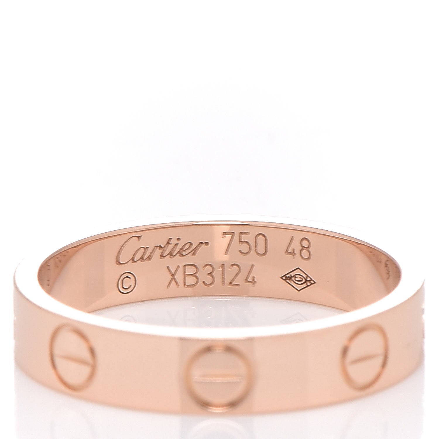 Cartier 18K Pink Gold 3.5mm LOVE Wedding Band Ring 48 4.5 4 of 5