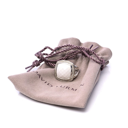 David Yurman Sterling Silver Diamond White Jasper 17mm Albion Ring 52 6 7 of 7