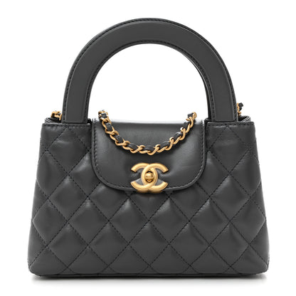 Chanel Shiny Aged Calfskin Quilted Nano Kelly Shopper Grey 1 of 10