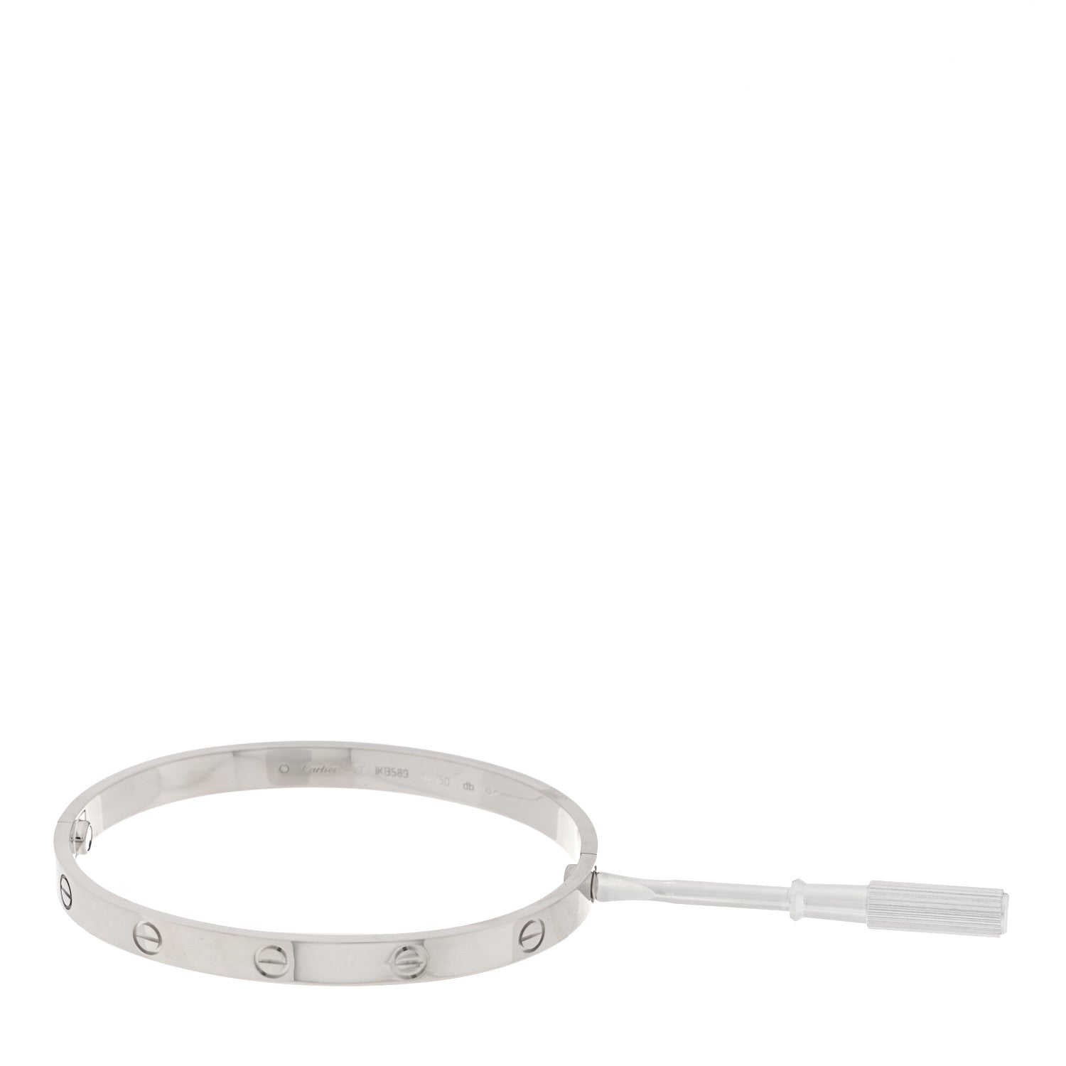 Cartier 18K White Gold LOVE Bracelet 19 4 of 5
