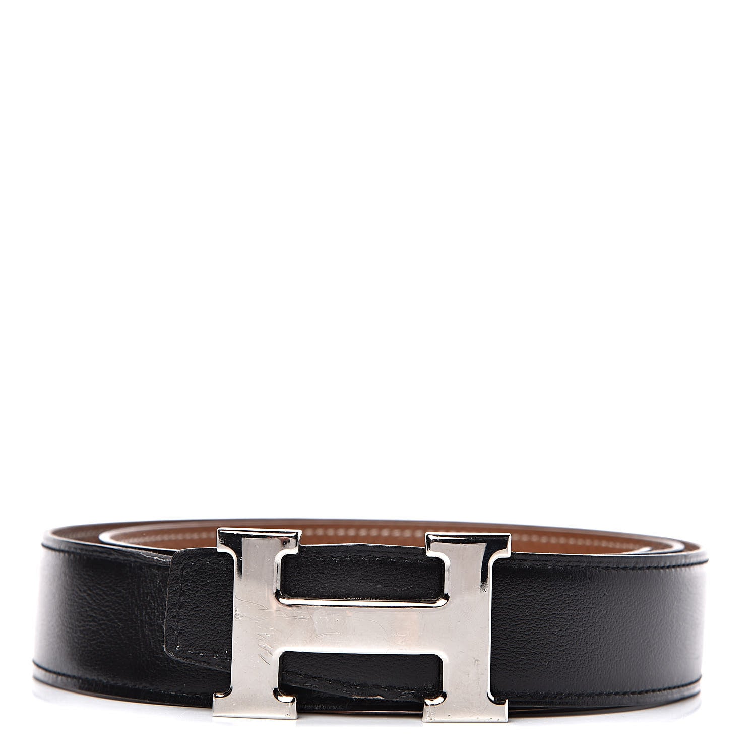 Hermes Box Togo 32mm H Belt 90 Black Gold 1 of 8