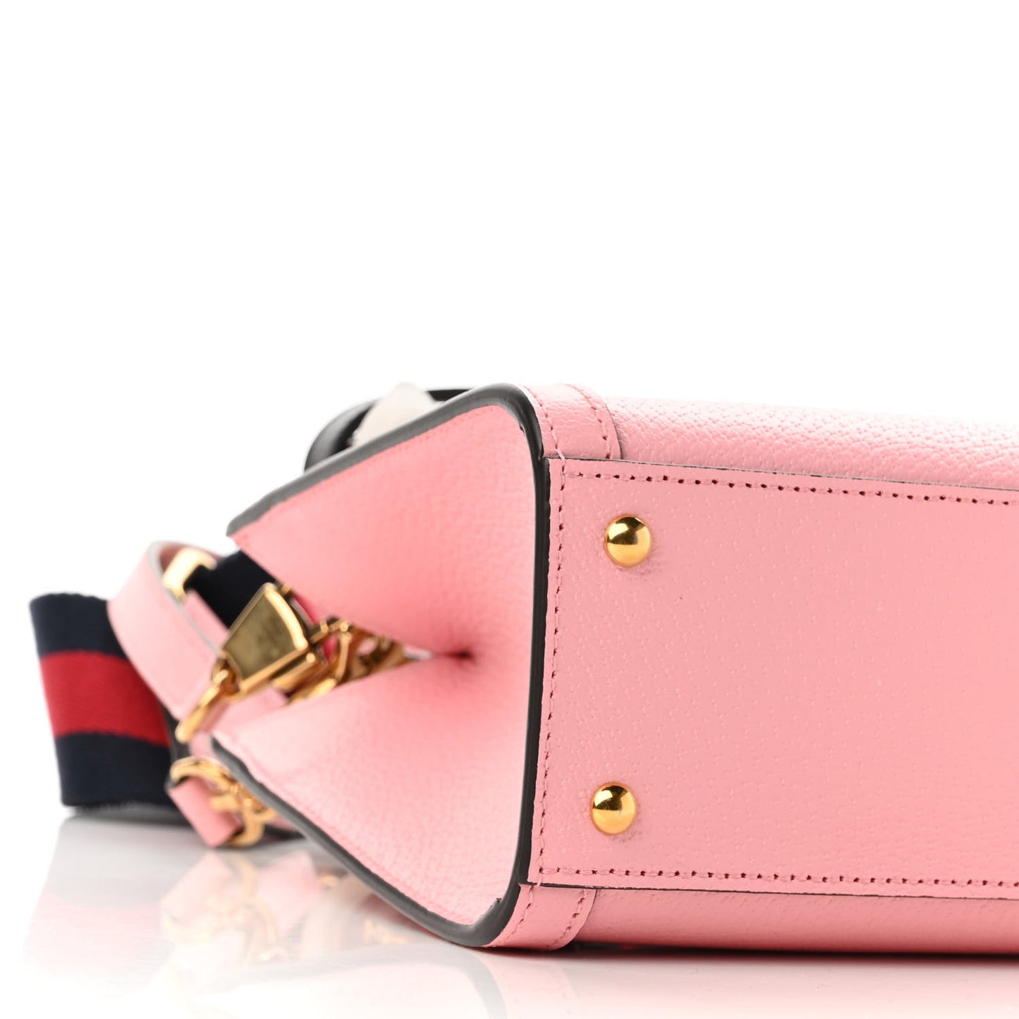 Textured Dollar Calfskin Web Mini Diana Tote Bag Wild Rose Black