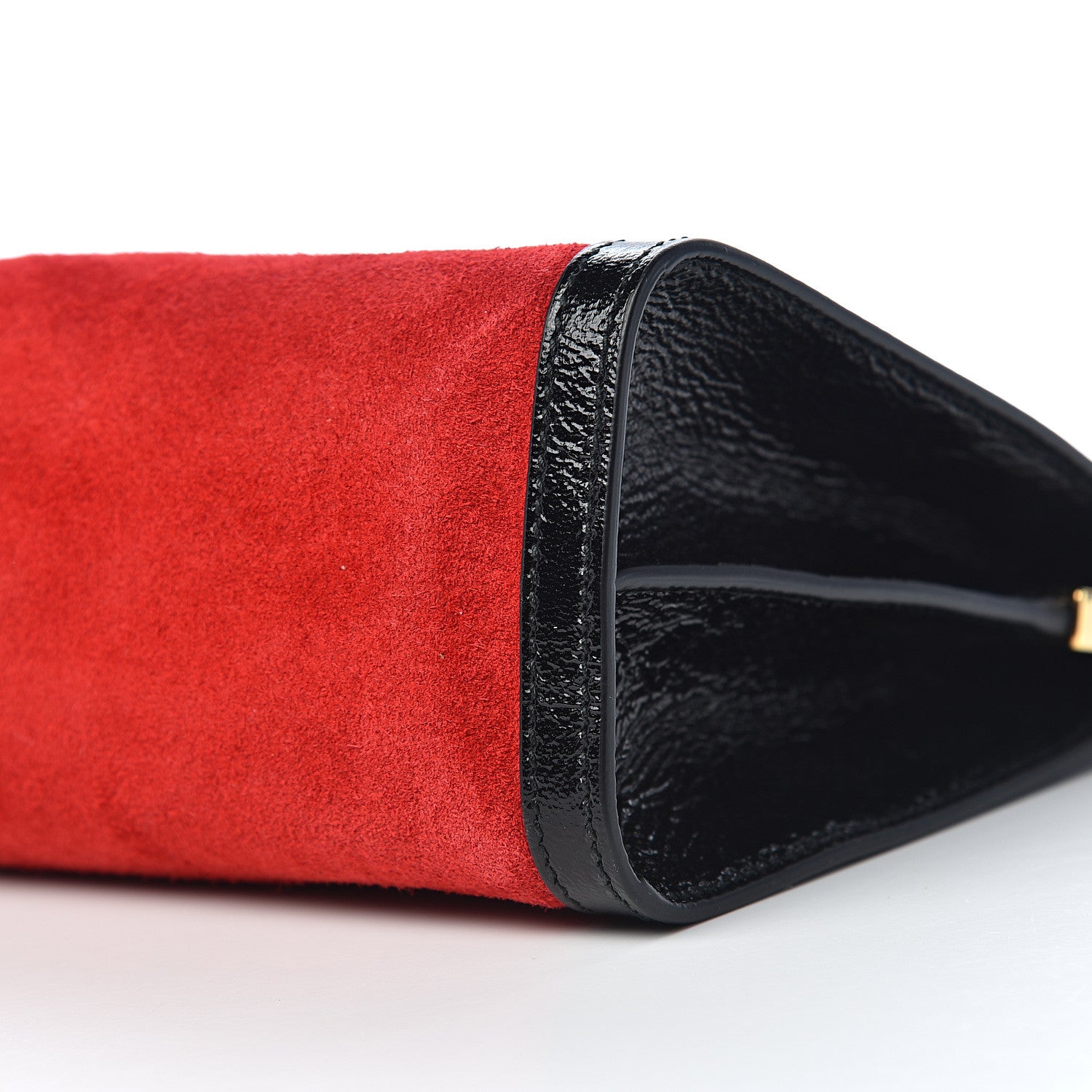 Gucci Suede Patent Web Medium Ophidia Chain Shoulder Bag Hibiscus Red Black 9 of 10