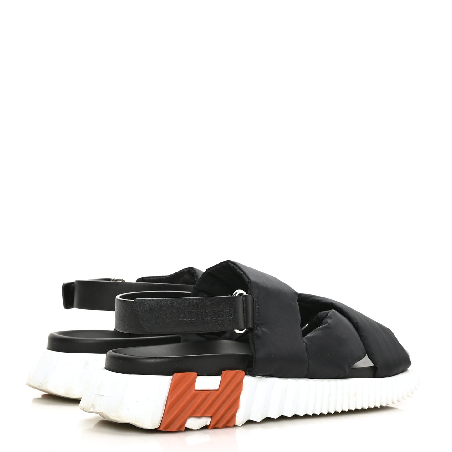 Parachute Fabric Calfskin Womens Electric Sandals 37.5 Black