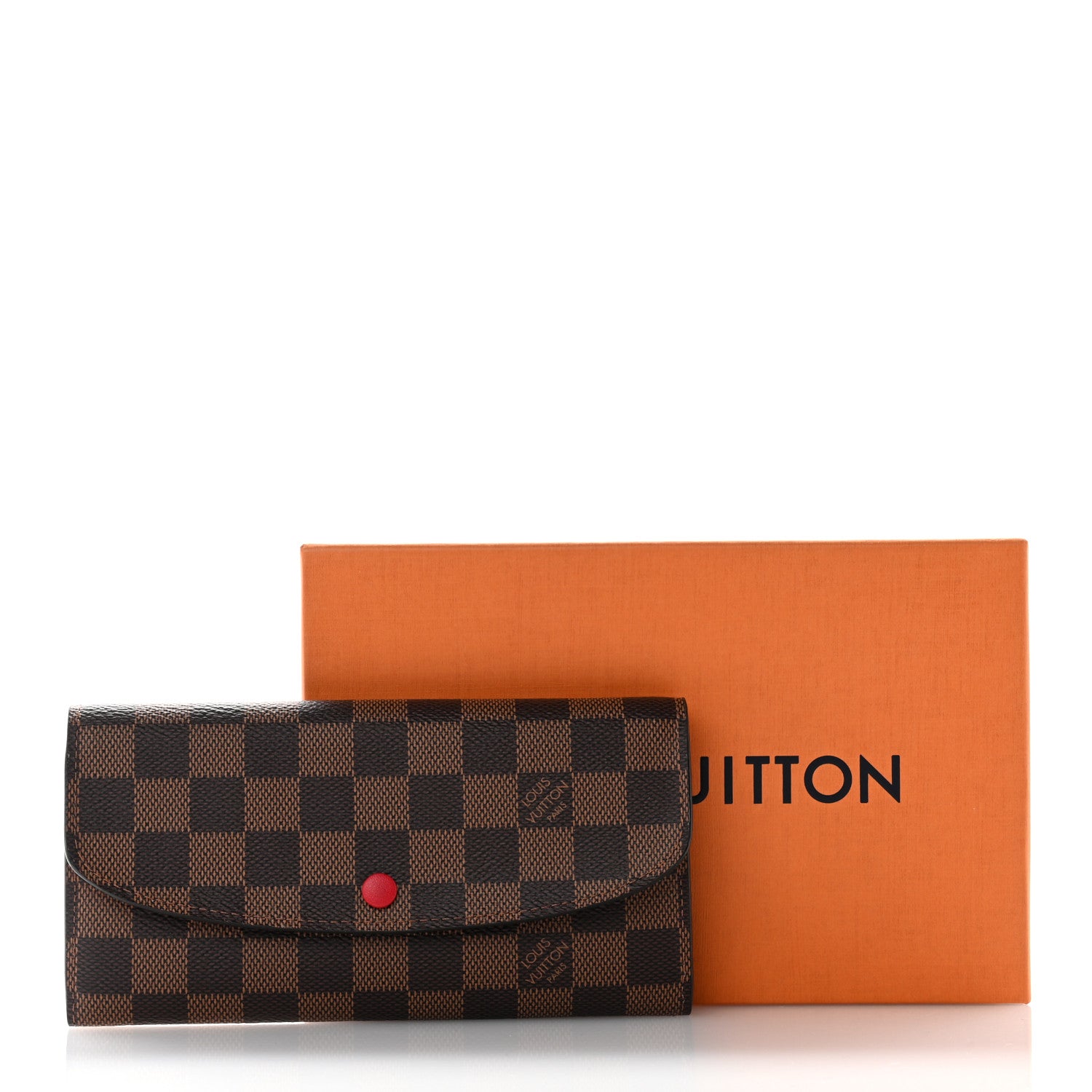 Louis Vuitton Damier Ebene Emilie Wallet Red 10 of 10