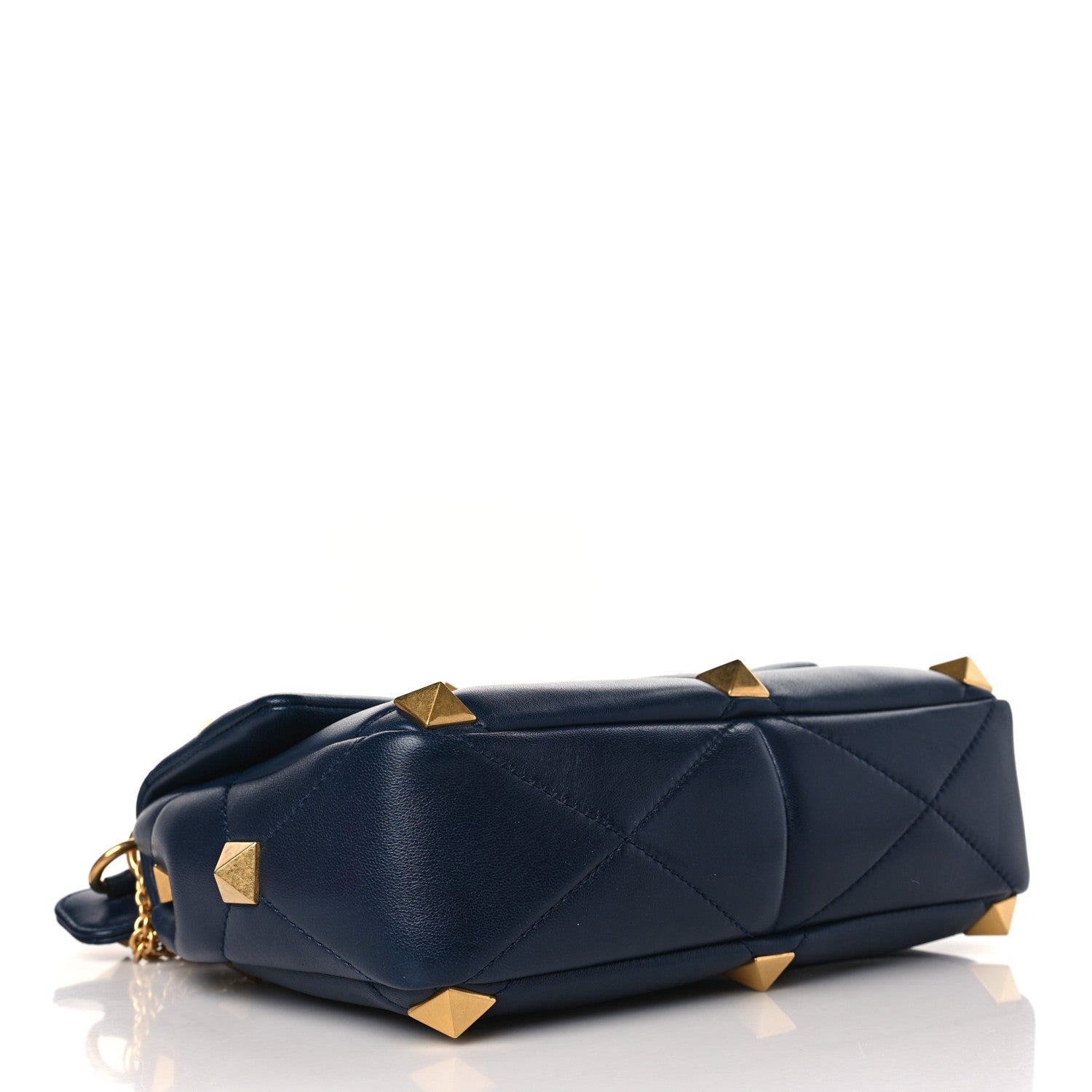 Valentino Garavani Nappa Large Roman Stud Shoulder Bag Marine 4 of 8