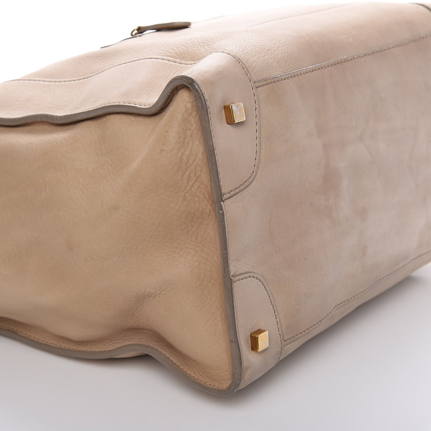 Drummed Calfskin Medium Luggage Camel
