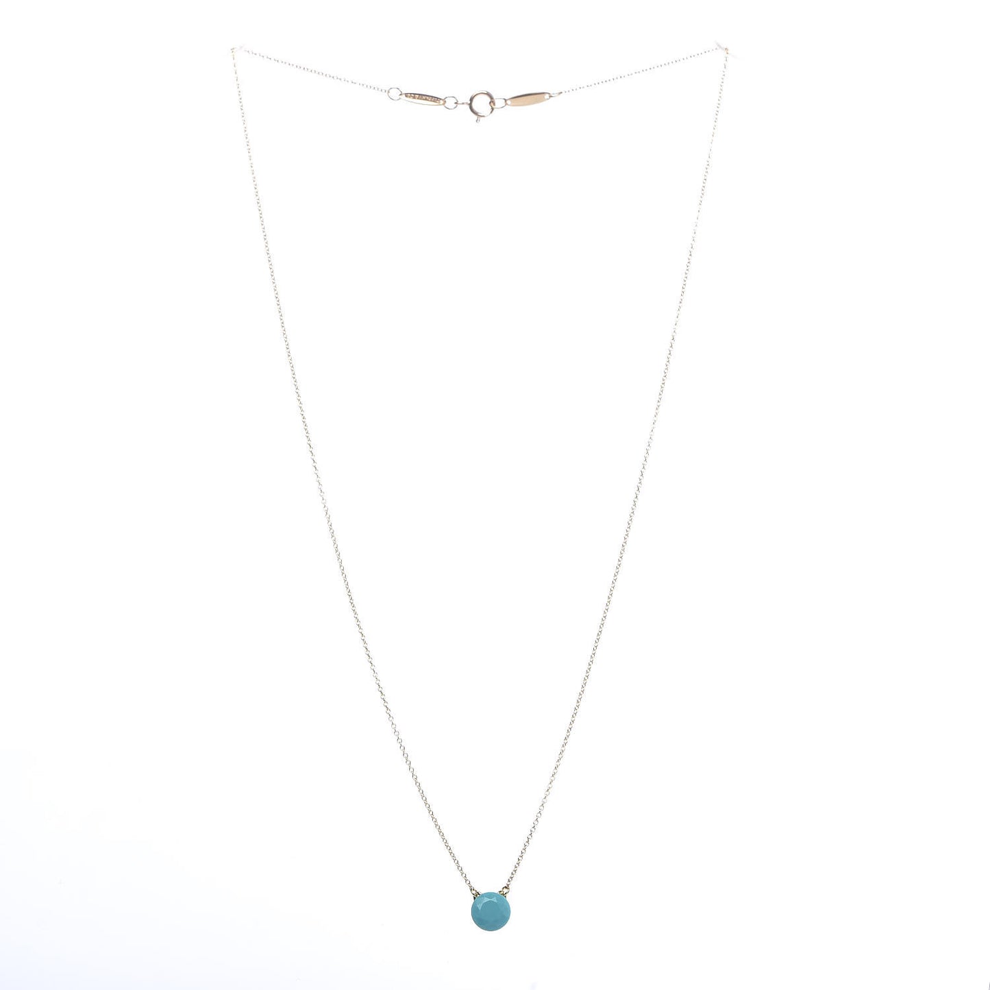 18K Yellow Gold Turquoise Elsa Peretti 1 Carat Pendant Necklace