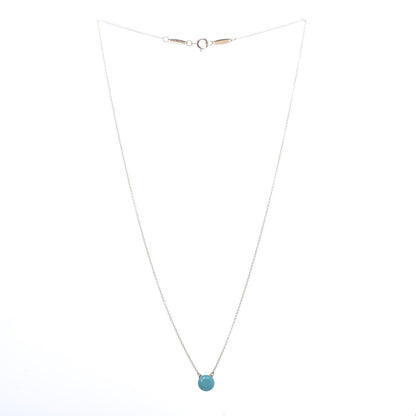 Tiffany 18K Yellow Gold Turquoise Elsa Peretti 1 Carat Pendant Necklace 3 of 7