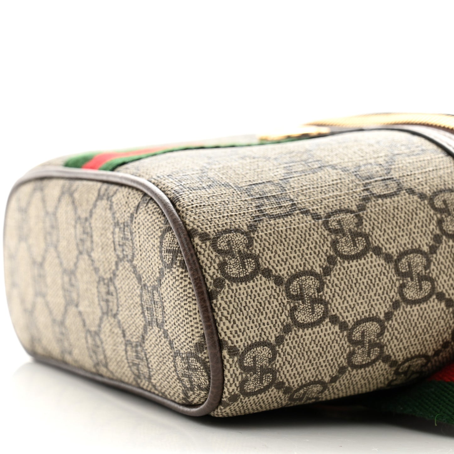 GG Supreme Monogram Textured Dollar Calfskin Web Ophidia Belt Bag 95 38 Beige Ebony New Acero