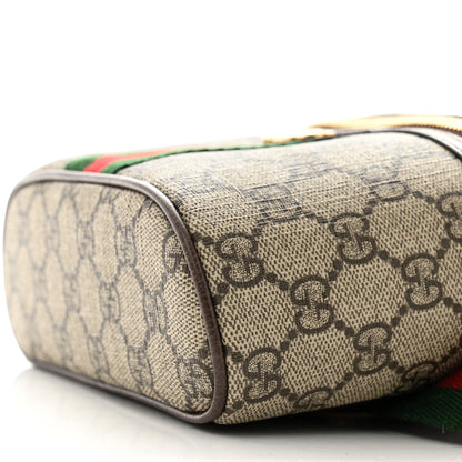 Gucci GG Supreme Monogram Textured Dollar Calfskin Web Ophidia Belt Bag 95 38 Beige Ebony New Acero 10 of 10
