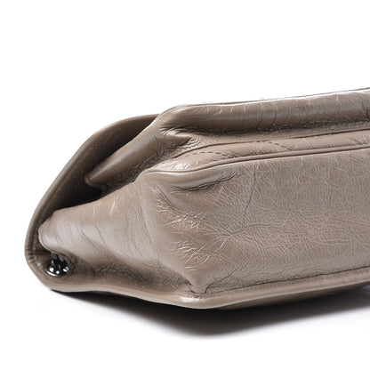 Saint Laurent Crinkled Calfskin Matelasse Monogram Medium Niki Chain Satchel Taupe 5 of 9