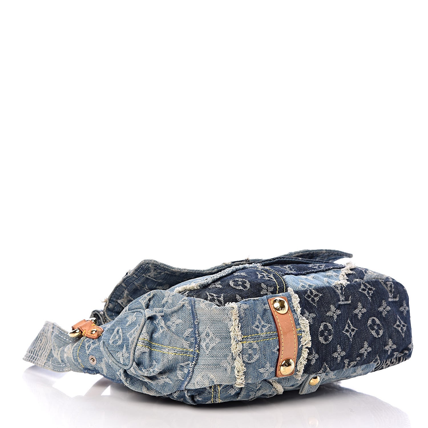 Louis Vuitton Denim Patchwork Posty Messenger Bag Blue 4 of 14