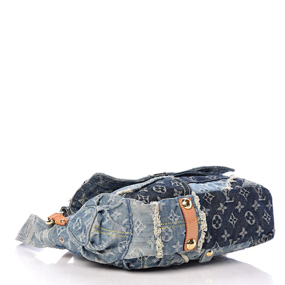 Louis Vuitton Denim Patchwork Posty Messenger Bag Blue 4 of 14