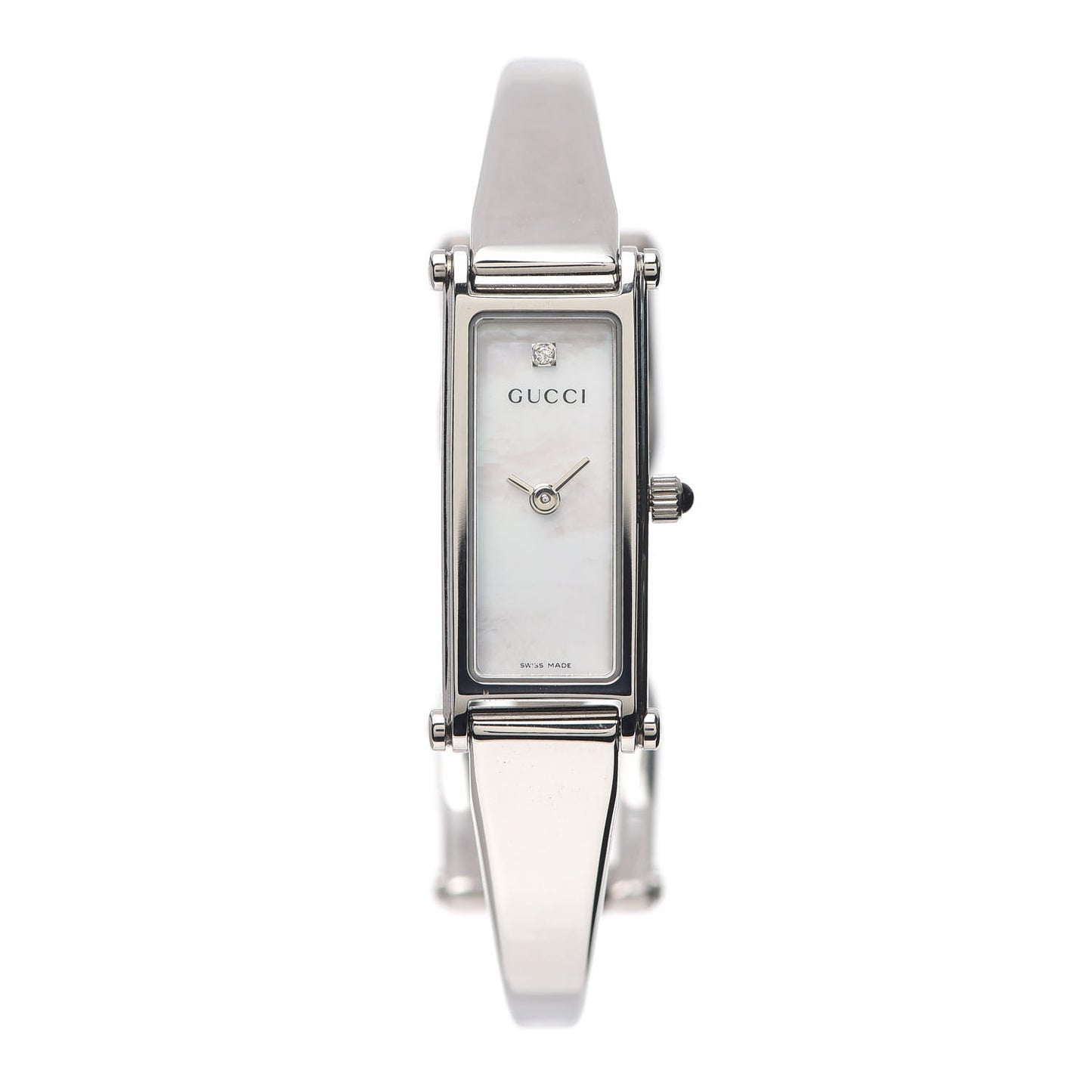 Stainless Steel Diamond Mother of Pearl 12mm 1500L Horsebit Quartz Watch
