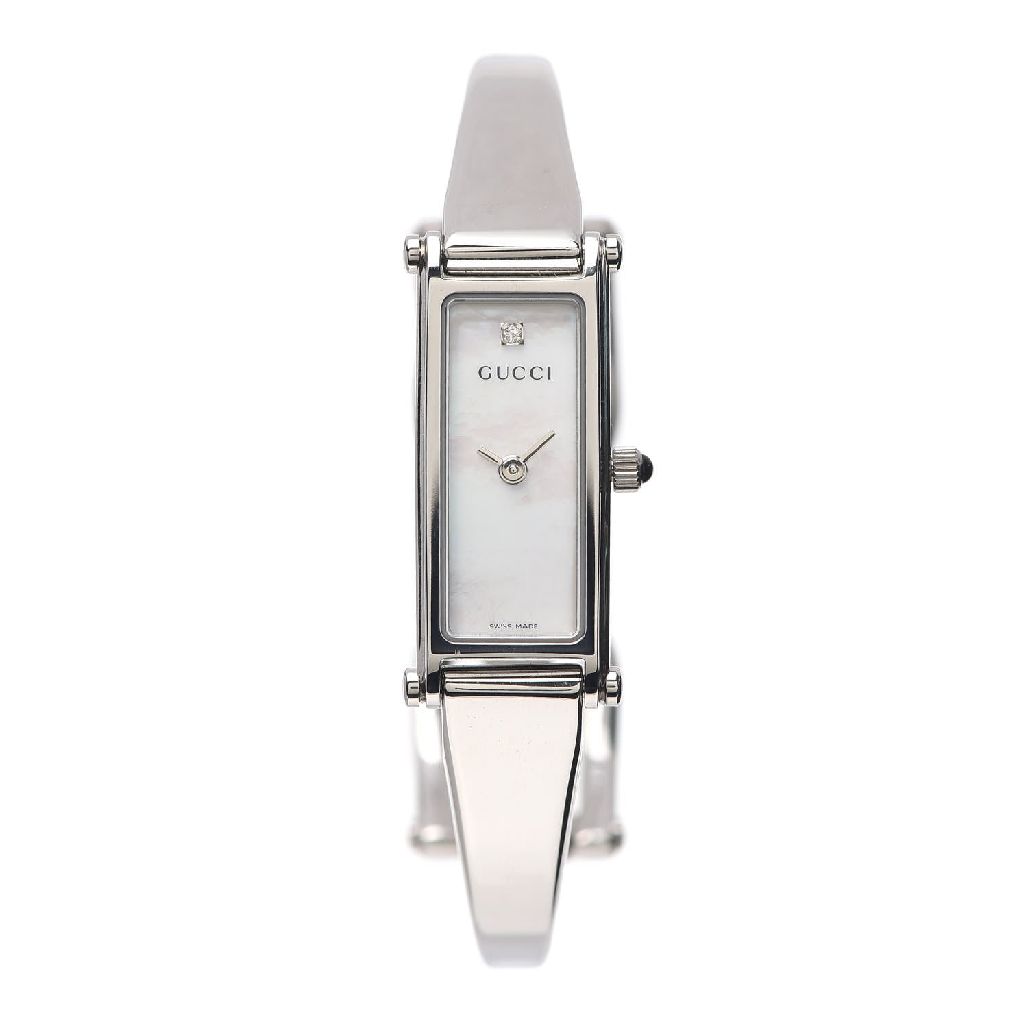 Gucci Stainless Steel Diamond Mother of Pearl 12mm 1500L Horsebit Quartz Watch 1 of 6