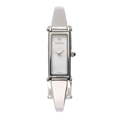 Gucci Stainless Steel Diamond Mother of Pearl 12mm 1500L Horsebit Quartz Watch 1 of 6