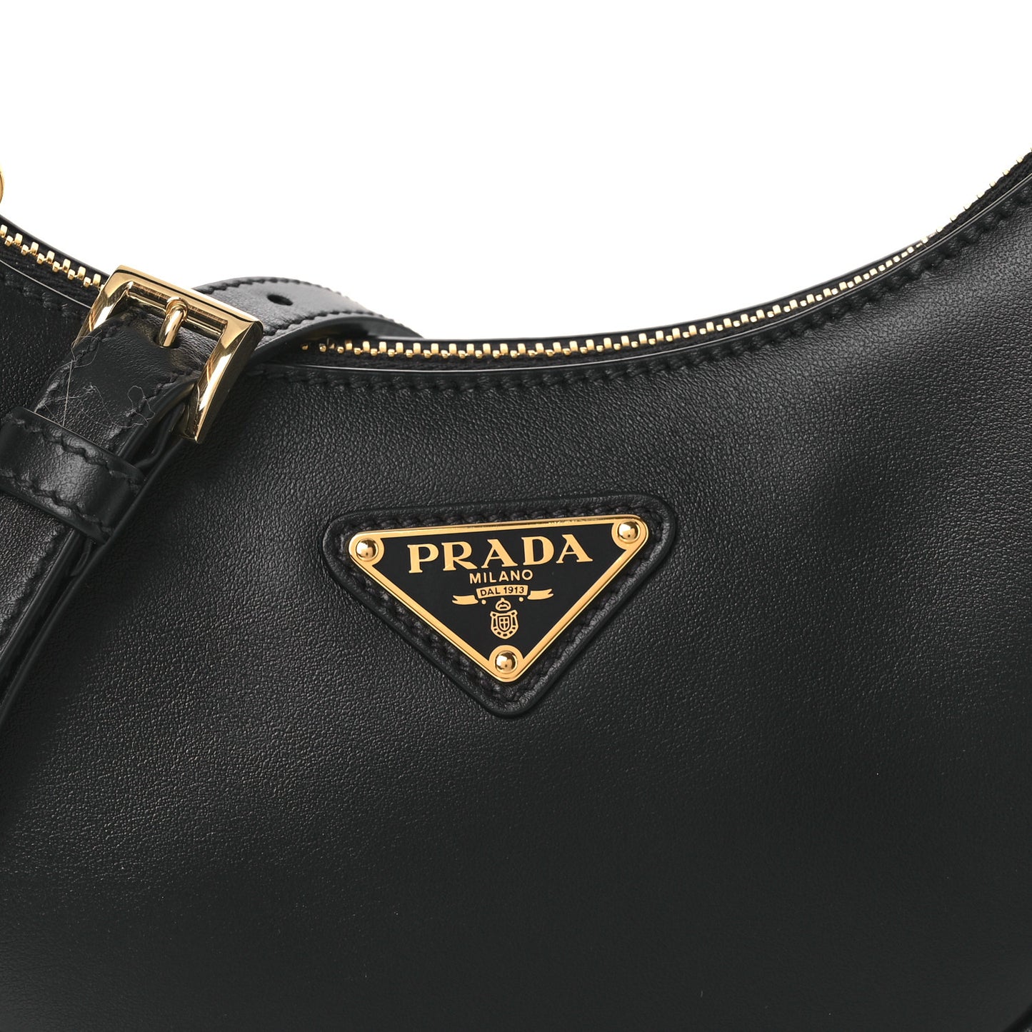 Soft Calfskin Mini Arque Shoulder Bag Black