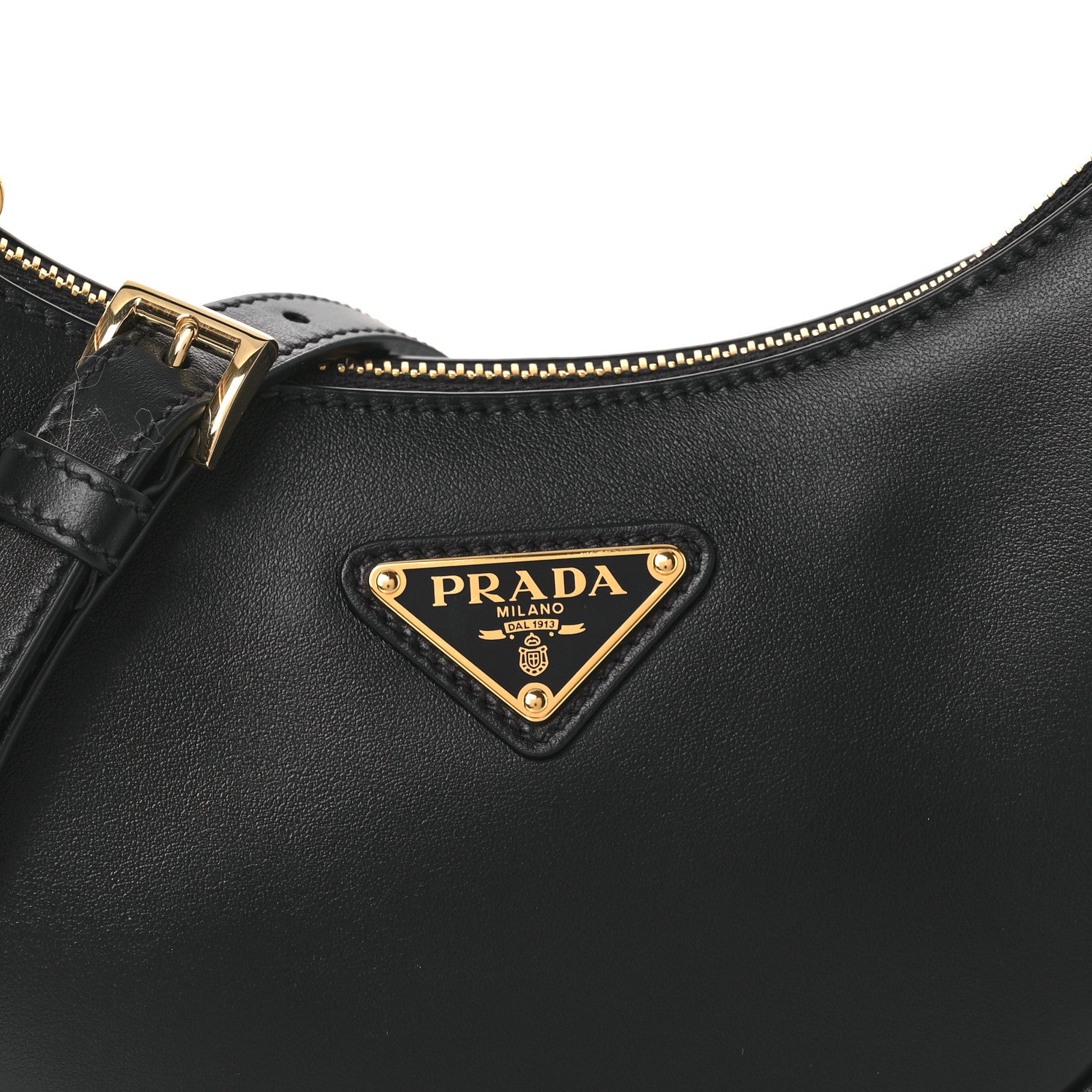 Prada Soft Calfskin Mini Arque Shoulder Bag Black 8 of 12