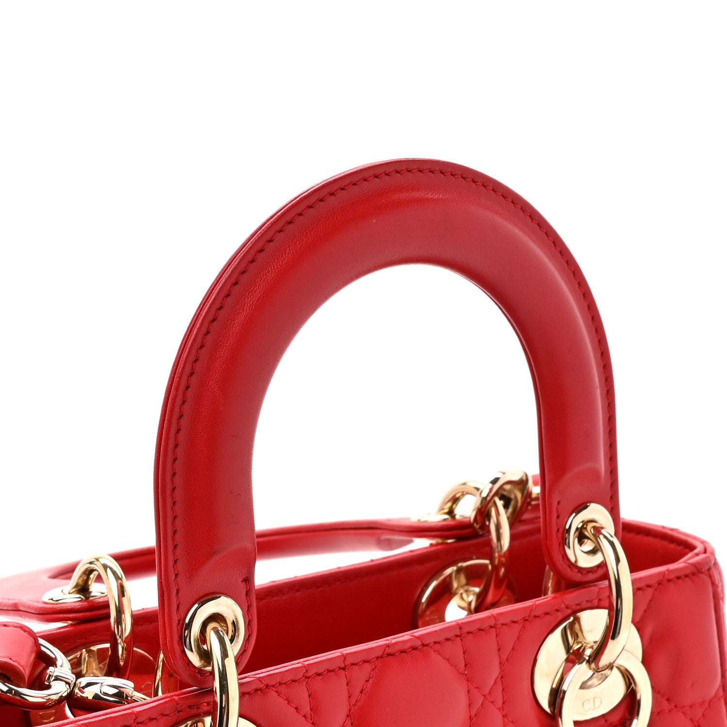 Christian Dior Lambskin Cannage Small My ABCDior Lady Dior Red 11 of 14