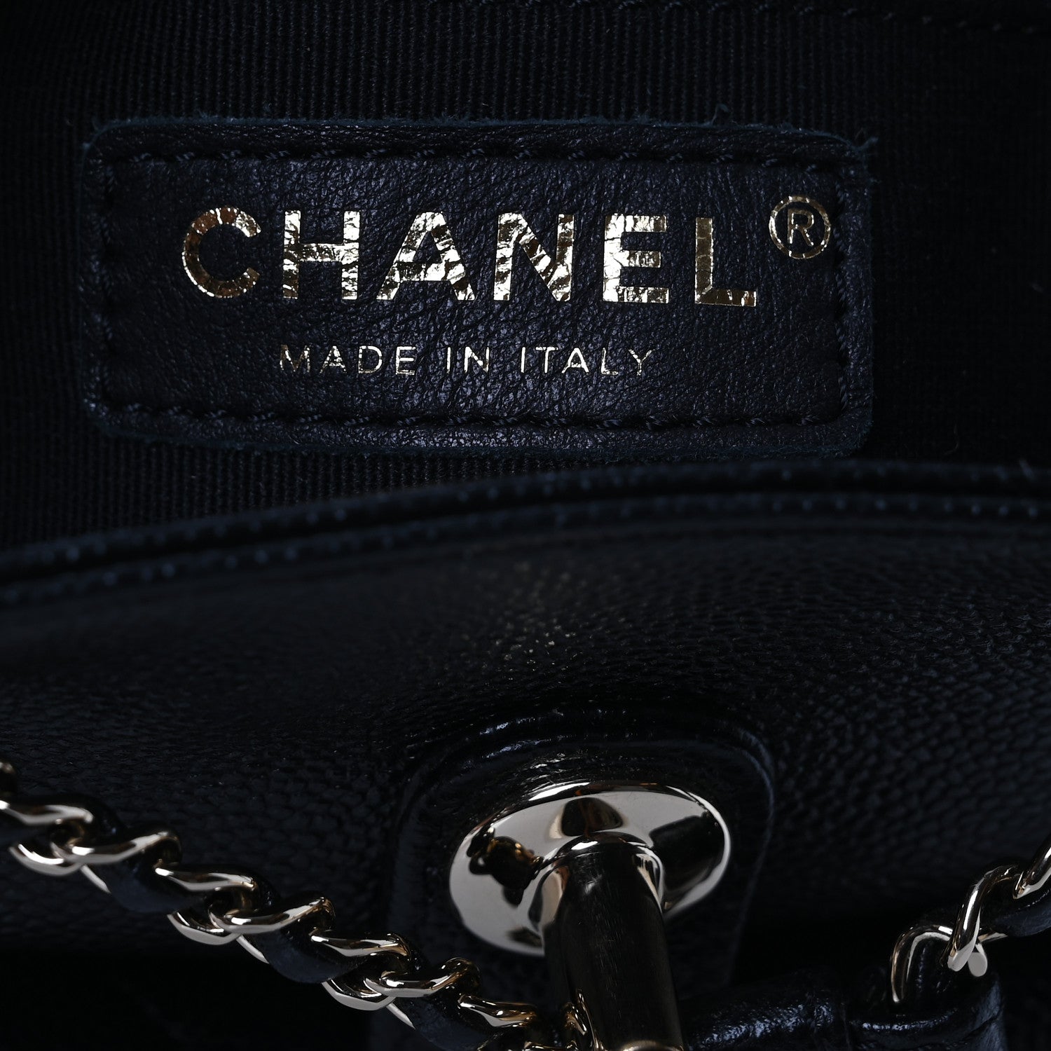 Chanel Shiny Caviar Quilted Small Duma Pockets Drawstring Backpack Black 9 of 11
