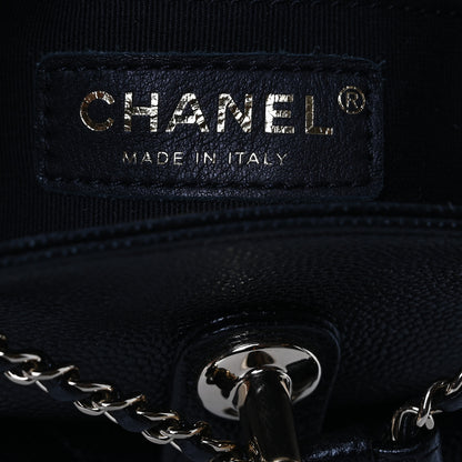 Chanel Shiny Caviar Quilted Small Duma Pockets Drawstring Backpack Black 9 of 11