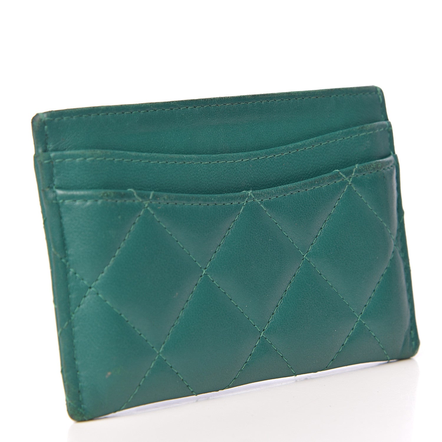 Chanel Lambskin Quilted Card Holder Green 3 of 10