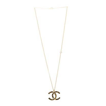 Chanel Metal CC Paris Button Necklace Gold 3 of 5