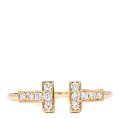 Tiffany 18K Yellow Gold Diamond T Wire Ring 49 5 1 of 5