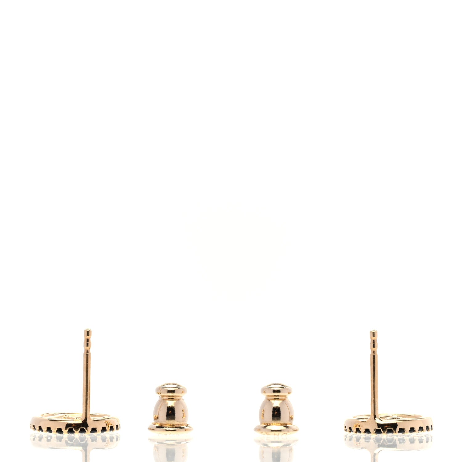 Fendi Metal Zircon Crystal F is Fendi Earrings Black Gold 3 of 6