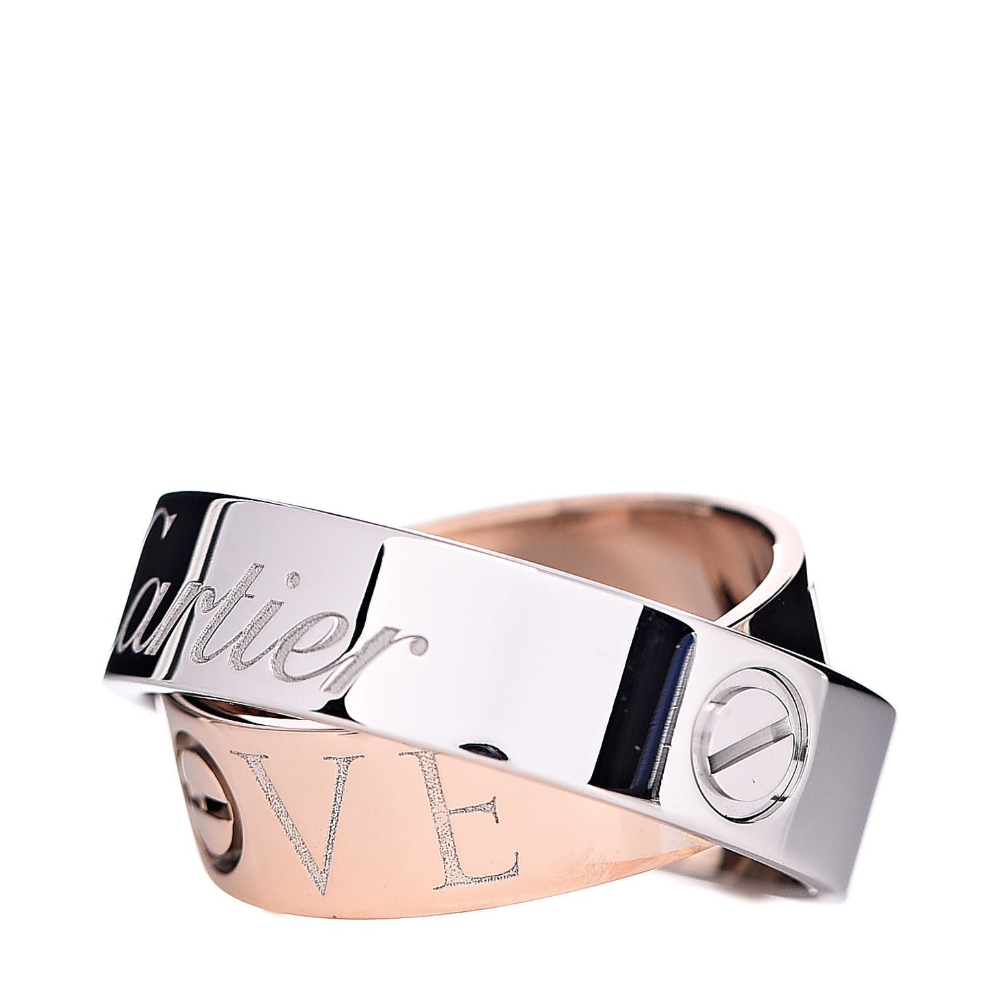 18K White Pink Gold 5.5mm Astro LOVE Ring 49 4.75