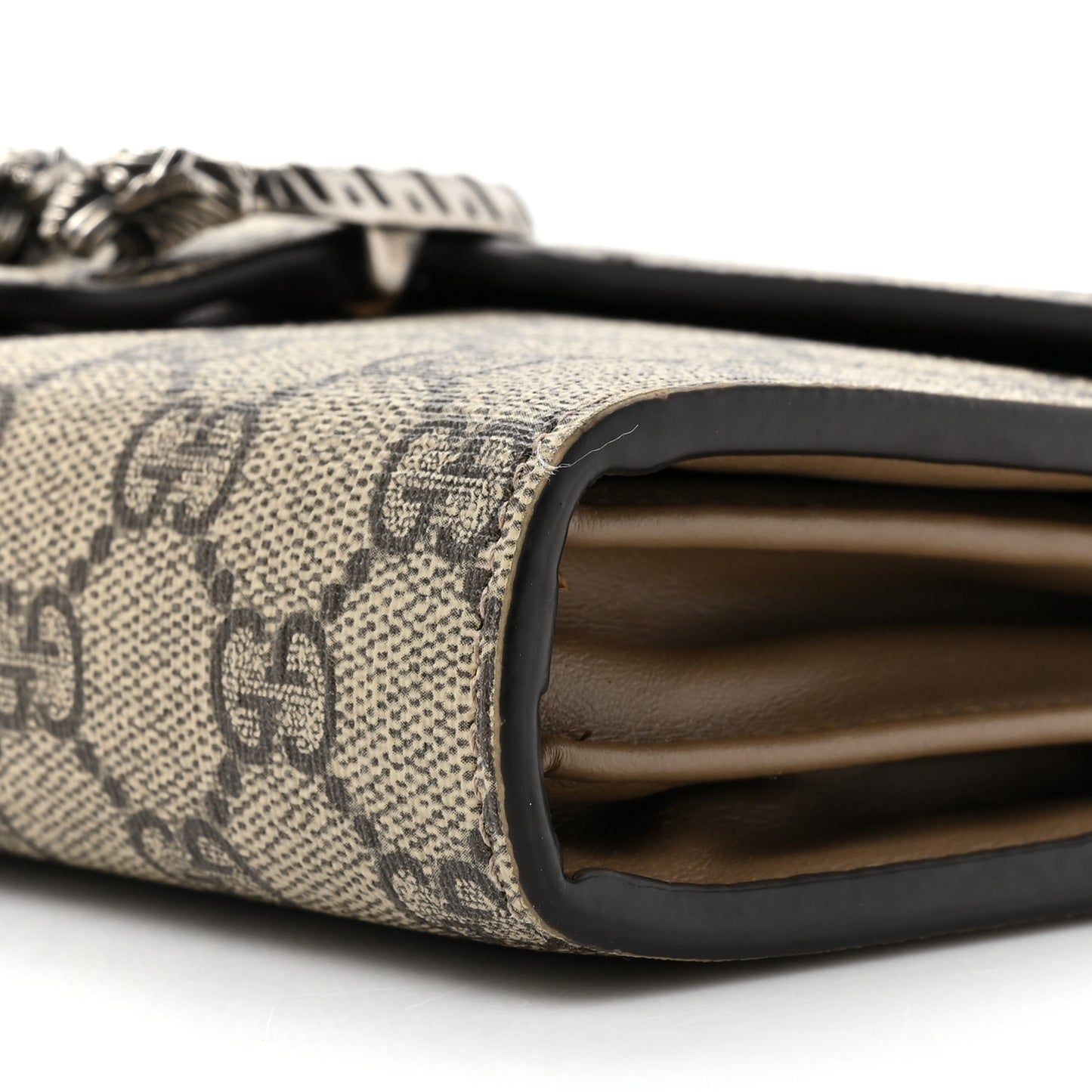 GG Supreme Monogram Mini Dionysus Chain Wallet Beige Taupe