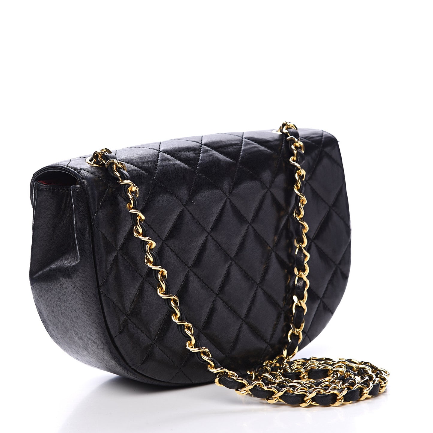 Lambskin Quilted Small Single Flap Black