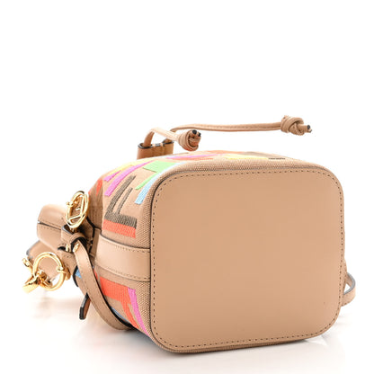 Fendi Canvas Vitello King F is Fendi FF Multicolor Embroidered Mini Mon Tresor Bucket Bag Multicolor Cuoio 4 of 10