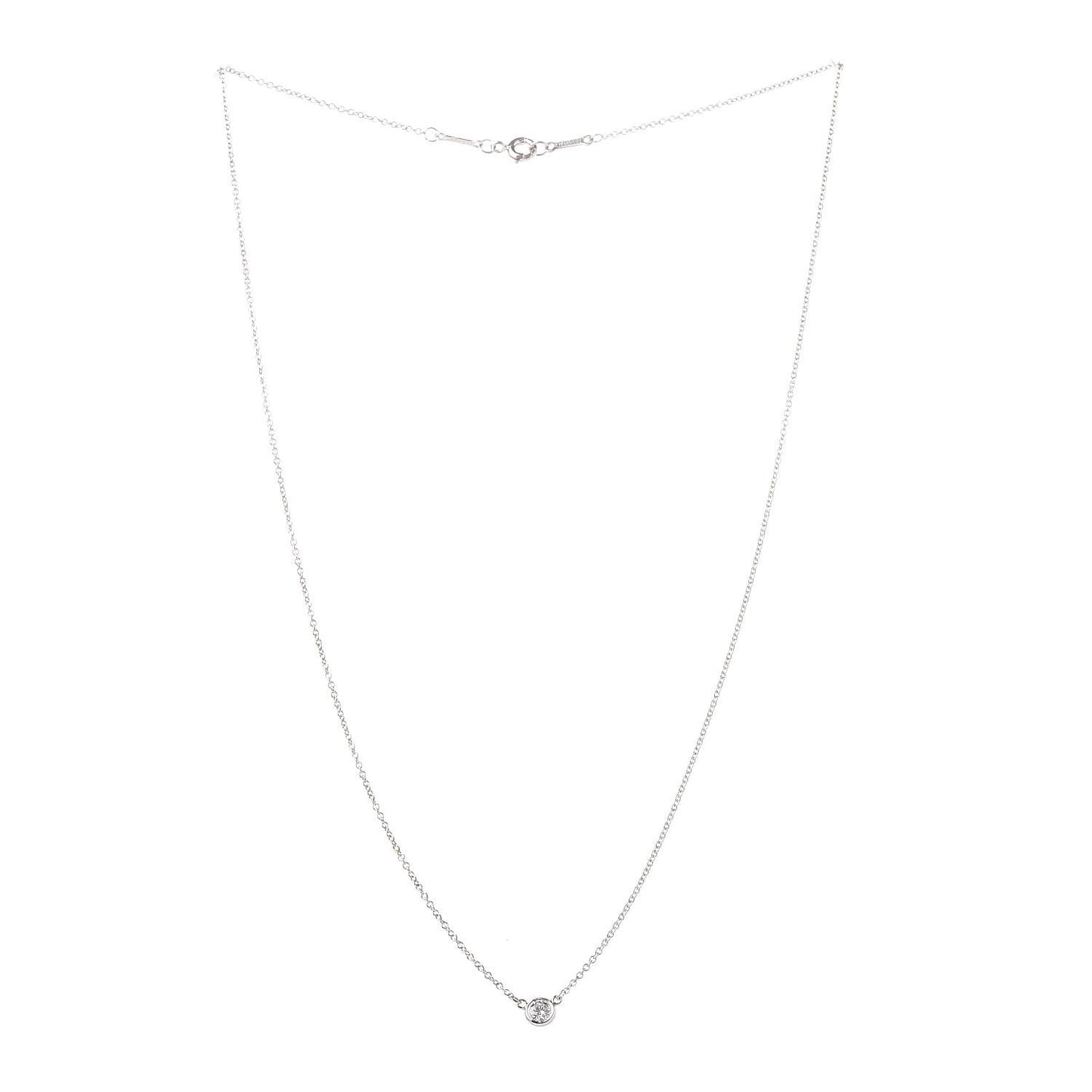 Platinum Diamond .17ct Elsa Peretti Diamonds by the Yard Pendant Necklace
