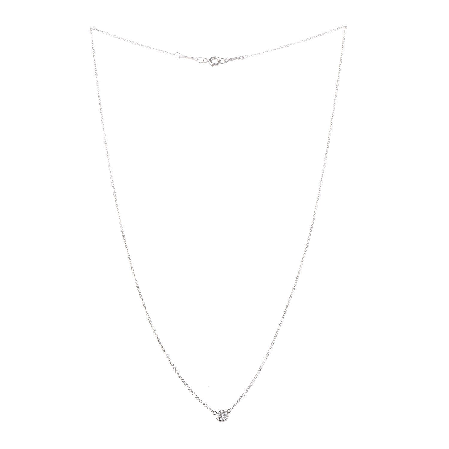Tiffany Platinum Diamond .17ct Elsa Peretti Diamonds by the Yard Pendant Necklace 3 of 6