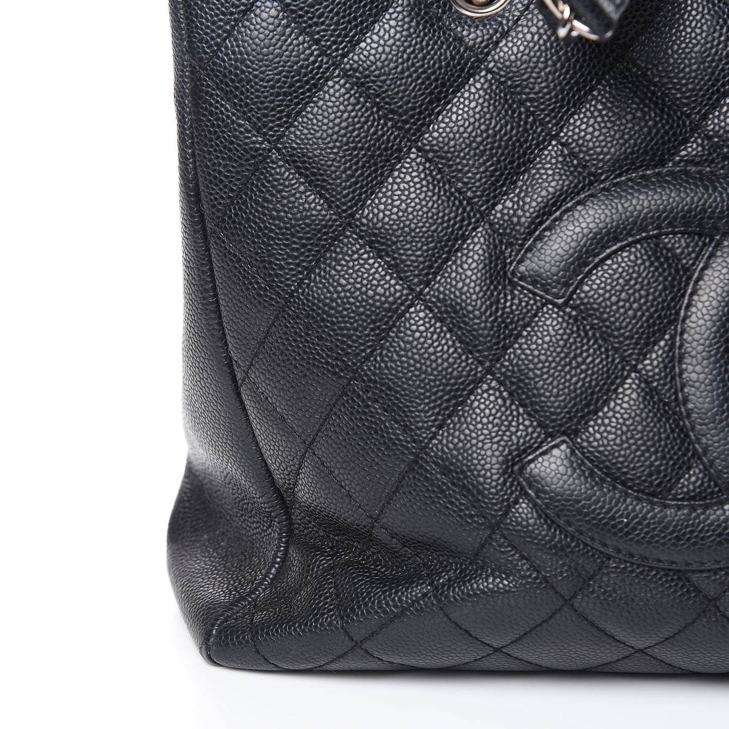 Caviar Quilted Grand Shopping Tote GST Black