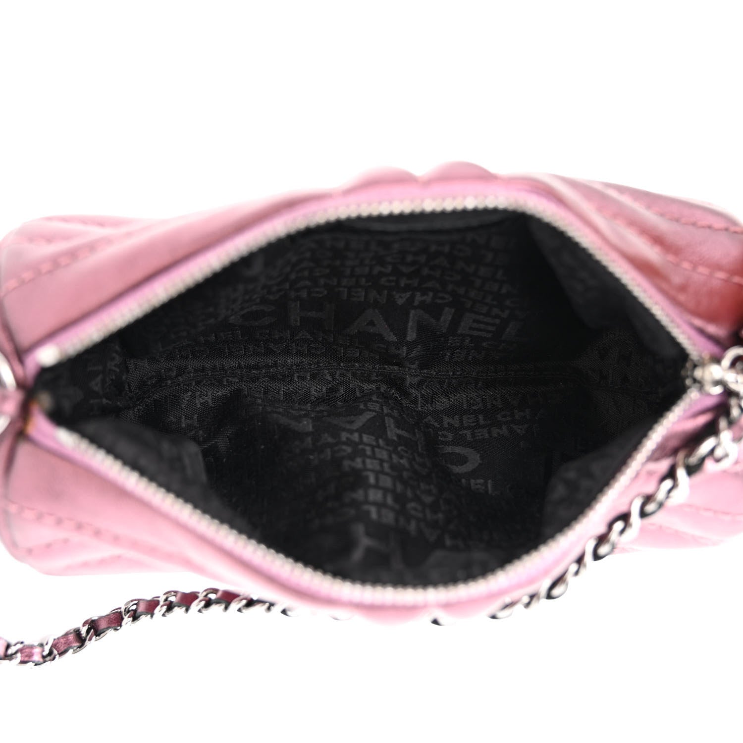 Chanel Metallic Lambskin Horizontal Quilt Pochette Purple 5 of 10