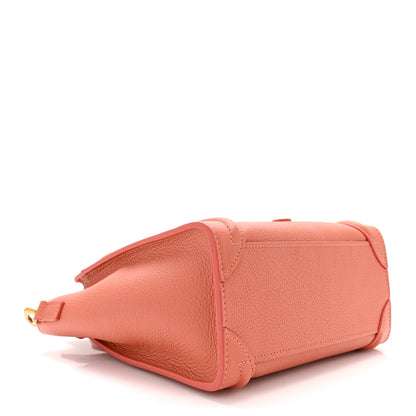 Celine Drummed Calfskin Nano Luggage Lychee 3 of 10