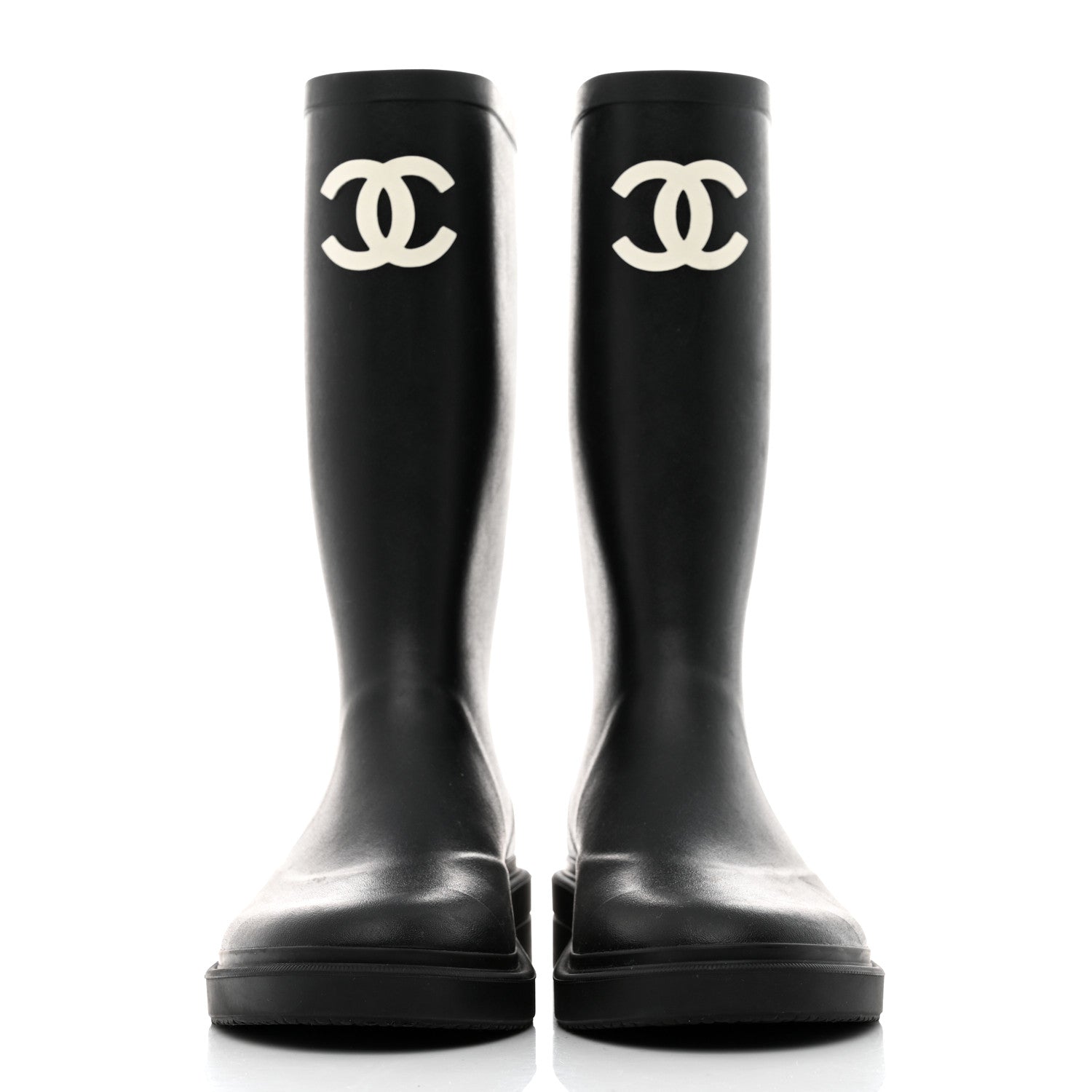 Chanel Caoutchouk CC High Boots 38 Black 2 of 8